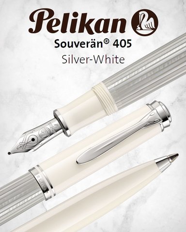 Ручка перьевая Pelikan Souverän® M405 Silver-White (818902)