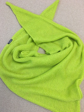 Треугольный шарф-косынка (кислотный желто-зелёный)