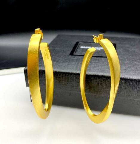 27066 -Серьги-конго овальные крупные из латуни YSL