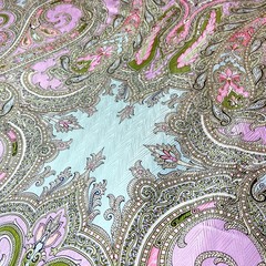 Шелковый жаккард с принтом огурцы фото