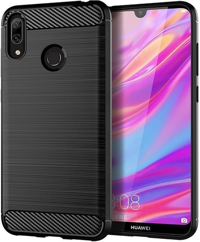 Чехол Carbon для Huawei Y7 (2019)/Y7 Pro/Y7 Prime серия Карбон / черный