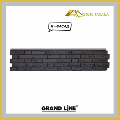 Фасадная панель Grand Line Я-Фасад Демидовский кирпич Уголь 0,45м2