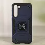 Противоударный чехол Strong Armour Case с кольцом для Samsung Galaxy S23 Plus (Синий)