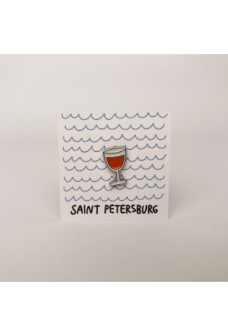 Пин «Санкт-Петербург. Бокал вина»