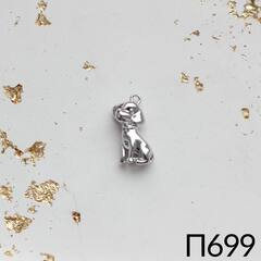 Подвеска собака 17*10 мм, родий, П815