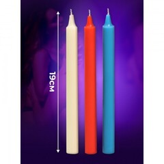 Свечи БДСМ Оки-Чпоки, низкотемпературный воск, 19 см, набор 3 шт