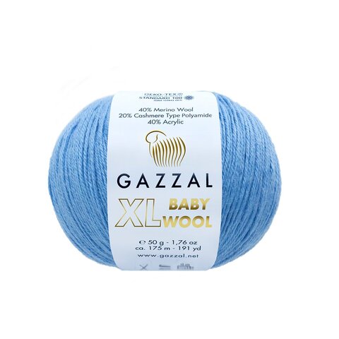 Пряжа Gazzal Baby Wool XL 813 голубой