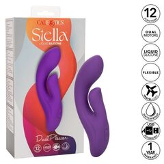 Фиолетовый вибратор-кролик Stella Liquid Silicone Dual Pleaser - 17,25 см. - 