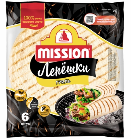 Лепешки MISSION Grill Пшеничные 250 г РОССИЯ