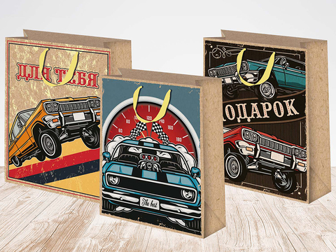 Пакет подарочный S вертикальный, Машины, МИКС, 18*23*8 см (Д*В*Ш)
