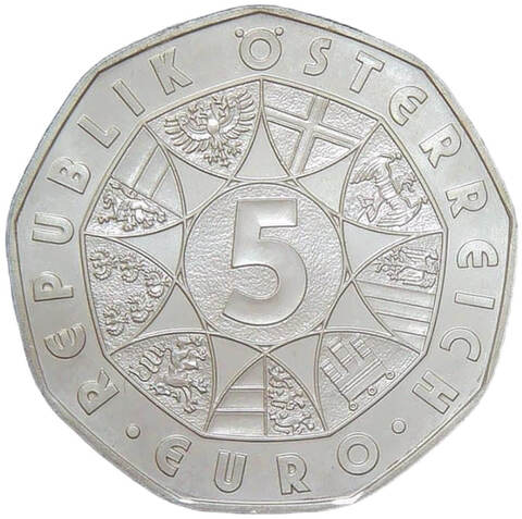Австрия 5 евро 2007 ''850 лет городу Мариацелль'' (UNC)
