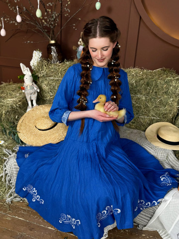 Веренея. Платье льняное с вышивкой PL-422614