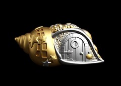 Силиконовый молд № 418 Домик ракушка № 1 серия домики для гномов и фей)