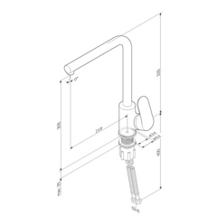 Смеситель для кухни с L-образным изливом, черный AM.PM Like - F8005022