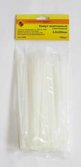 Хомут монтажный 4,8 х 200 белый пластиковый 100 шт ЭНКОР 29986