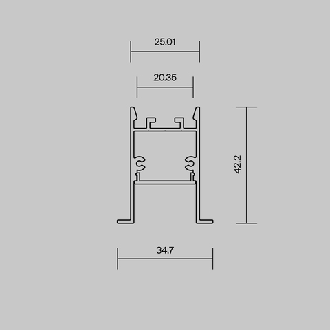 Алюминиевый профиль Maytoni встраиваемый скрытого монтажа 35x42 (Черный, 2 м), ALM-3542-B-2M 632015