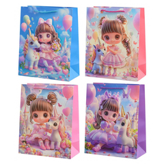 
          Подарочный пакет Basir, серия "Девочка с единорогом", голографическое тиснение, 18*23*10 см, ассорти