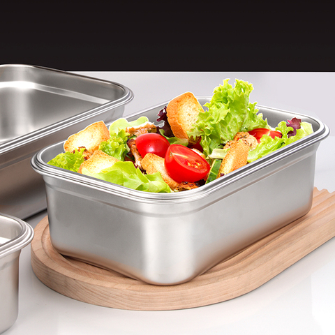 Контейнер пищевой Jolly Kitchen с крышкой, нержавеющая сталь, 28,5x20x9,5 (3 литра)