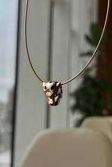 780124- Изящное колье ГОЛОВА ПАНТЕРЫ из серебра 925 пробы в позолоте