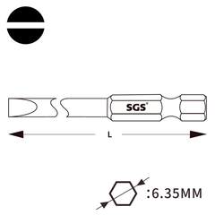 Бита шлицевая SL2,5x0,4 х50мм S2 1шт SGS 6350-SL2.5