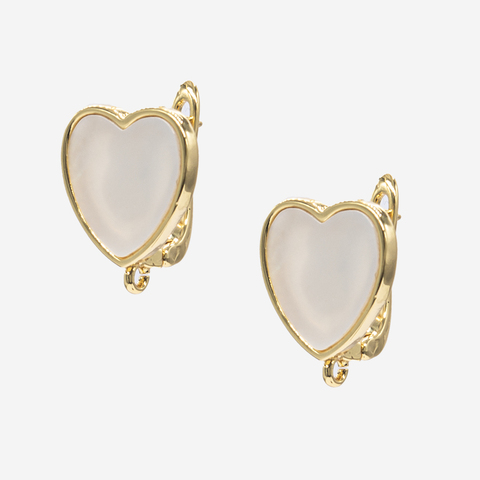 Швензы "Любимые", 16мм, перламутр, позолота