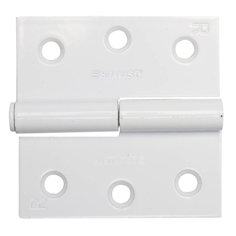 STAYER 75 x 75 x 2.4 мм, разъемная, правая, цвет белый цинк, карточная петля (37613-75-2R)