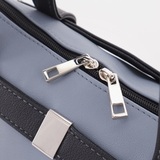 Сумка Саломея 2032 гладкий серо-голубой + черный