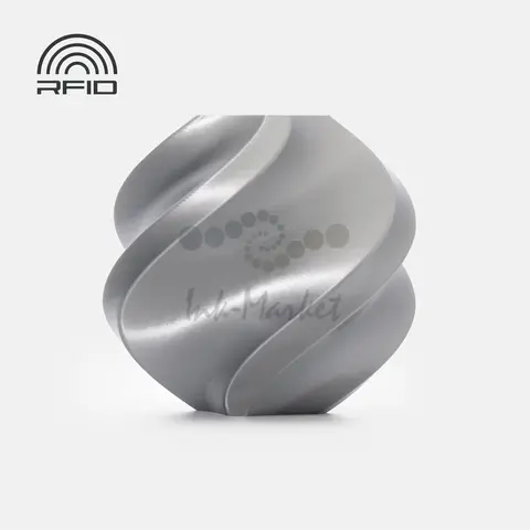 Пластик для 3D-печати Bambu Lab PLA Silk+, 1.75 мм, 1 кг, серебристый (Silver), без катушки, A06-D1-1.75-1000-SPLFREE