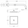 Ramon Soler BNRPK225 Тропический душ настенный квадратный ABS хром