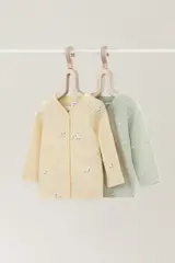 кофточка для новорожденных  К 300450-2уп/маленькие овечки,поле с ромашками