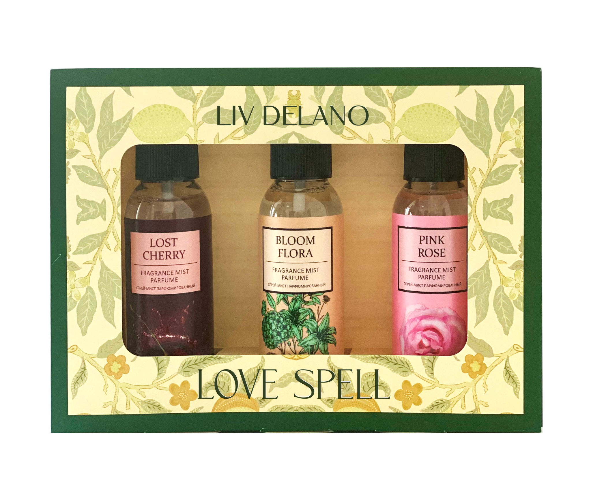 Liv-delano Подарочный набор Love Spell  Спрей-мист парфюмированный 3ед., 300мл