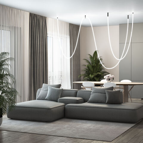 Гибкий неон Elektrostandard Full light 24V 12W 336Led 2835 IP20 круглый дневной белый, 8 м