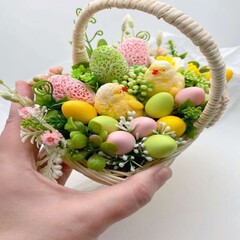 Яйцо разноцветное из пенопласта МИНИ с блестками, пасхальный декор, размер 1,5*2 см, набор 48-50 шт.