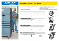ЗУБР d 50 мм, г/п 40 кг, резина/полипропилен, термопластичное поворотное колесо c тормозом,Профессионал(30946-50-B)
