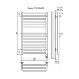 Полотенцесушитель электрический Terminus Орион П14 500x860, ТЭН HT-1 300W, левый/правый