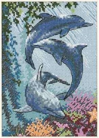 Набор для вышивания Трио дельфинов. Арт. 1009