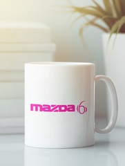 Кружка с рисунком Мазда 6 (Mazda 6) белая 007