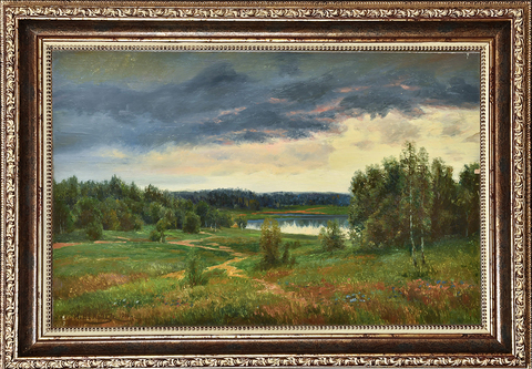 Иван Августович Вельц  (?)  Перед грозой. Фанера, масло. 1911.