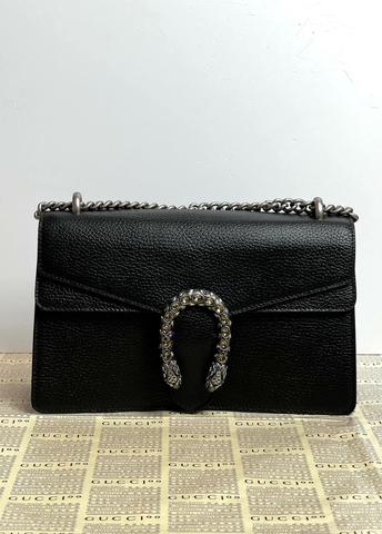 Маленькая кожаная сумка через плечо Gucci Dionysus черный