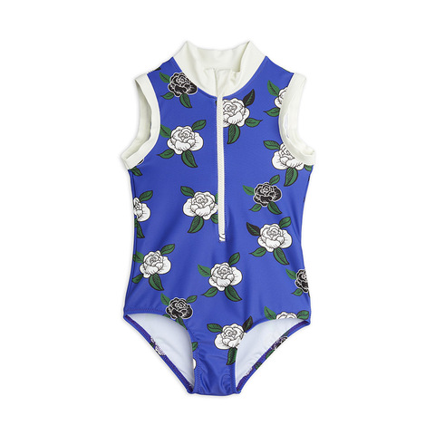 Купальник Mini Rodini Roses Zip Blue