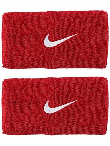 Напульсники теннисные Nike Swoosh Double-Wide Wristbands - varsity red/white