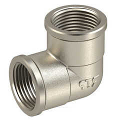 Угольник латунь никель Ду 15 (1/2") ВР RTP (РосТурПласт) 25178