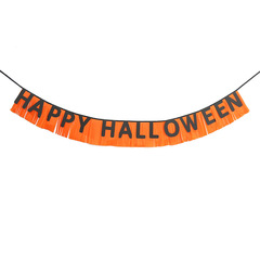 Гирлянда с мишурой Happy Halloween, Черный/Оранжевый