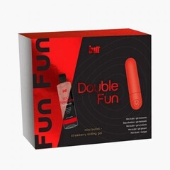 Набор от Intt DOUBLE FUN: вибропуля и лубрикант с клубничным ароматом, 50 мл