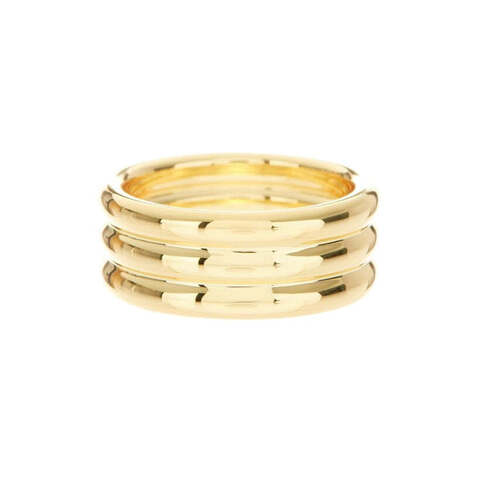 Ridged Band Ring - Gold