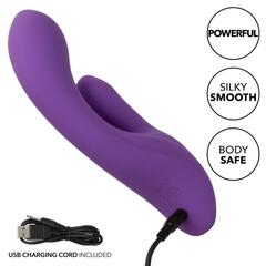 Фиолетовый вибратор-кролик Stella Liquid Silicone Dual Pleaser - 17,25 см. - 