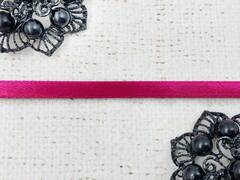 Лента атласная, ш. 0,5 см, тёмная фуксия