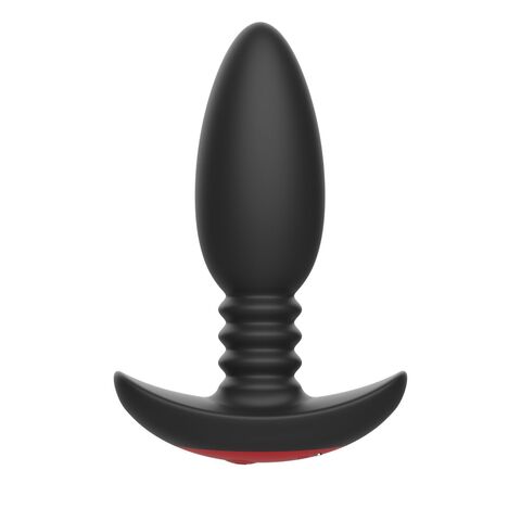 Черная анальная вибропробка Anal Vibrator с пультом ДУ - 13,5 см. - I-MOON MY-621