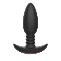 Черная анальная вибропробка Anal Vibrator с пультом ДУ - 13,5 см. - 