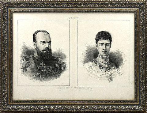 Тейлор Р. Парный портрет Александра III и Марии Федоровна. Резцовая гравюра. 1882 г.